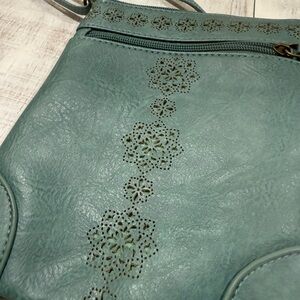 Elegant Teal Floral cross body Bag